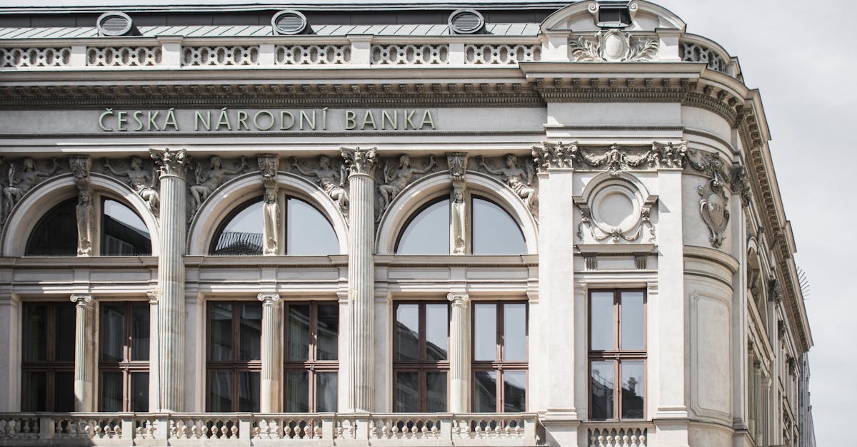 pexels photo 1398431 1398431 Elegant exterior of Česká Národní Banka showcasing classic architecture in Prague, Czech Republic.